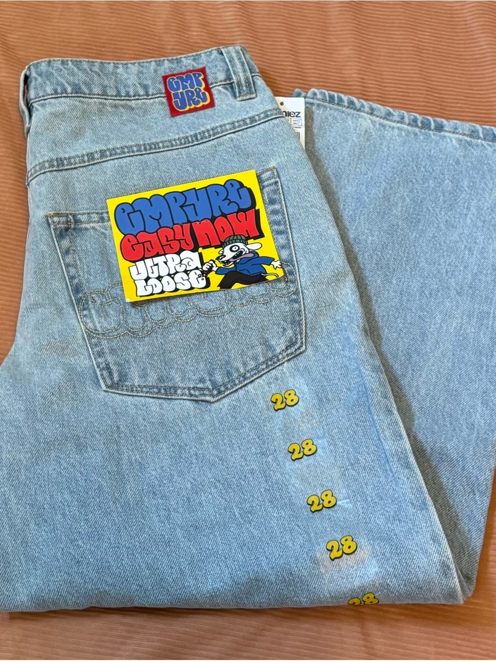 Empire Light Blue Men's Denim Jeans with Graphic Patch